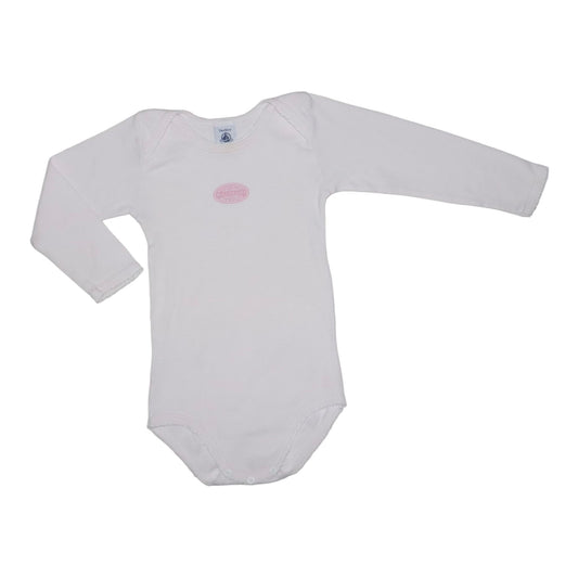 Långärmad Body från PETIT BATEAU - Storlek 86 - Ljusrosa