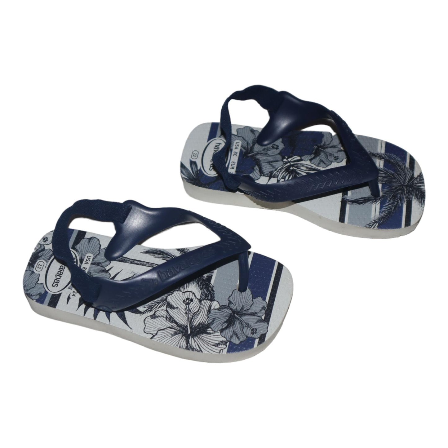 Tofflor Från havaianas - Storlek 24 (Innermått 13cm) - Mörkblå & Vit