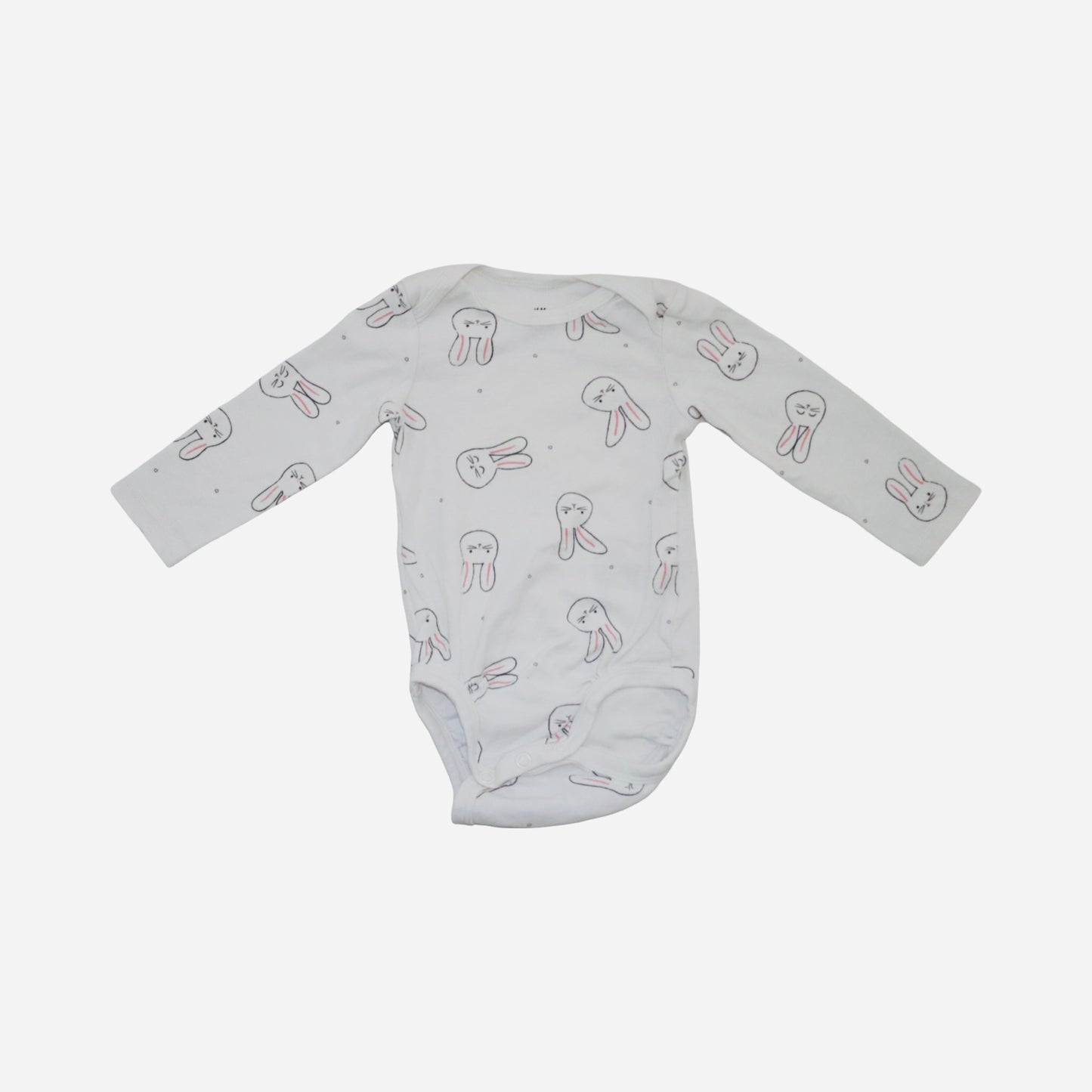 Långärmad Body & Byxor Matchande Set från H&M - Storlek 68 - Vit & Ljusrosa (Multi)