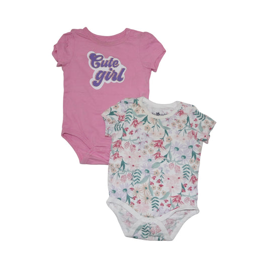 Kortärmad Body (2 Pack) från so cute - Storlek 68 - Rosa & Vit (Multi)
