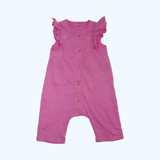 Kortärmad Byxdress/ Jumpsuit från H&M - Storlek 74 - Rosa