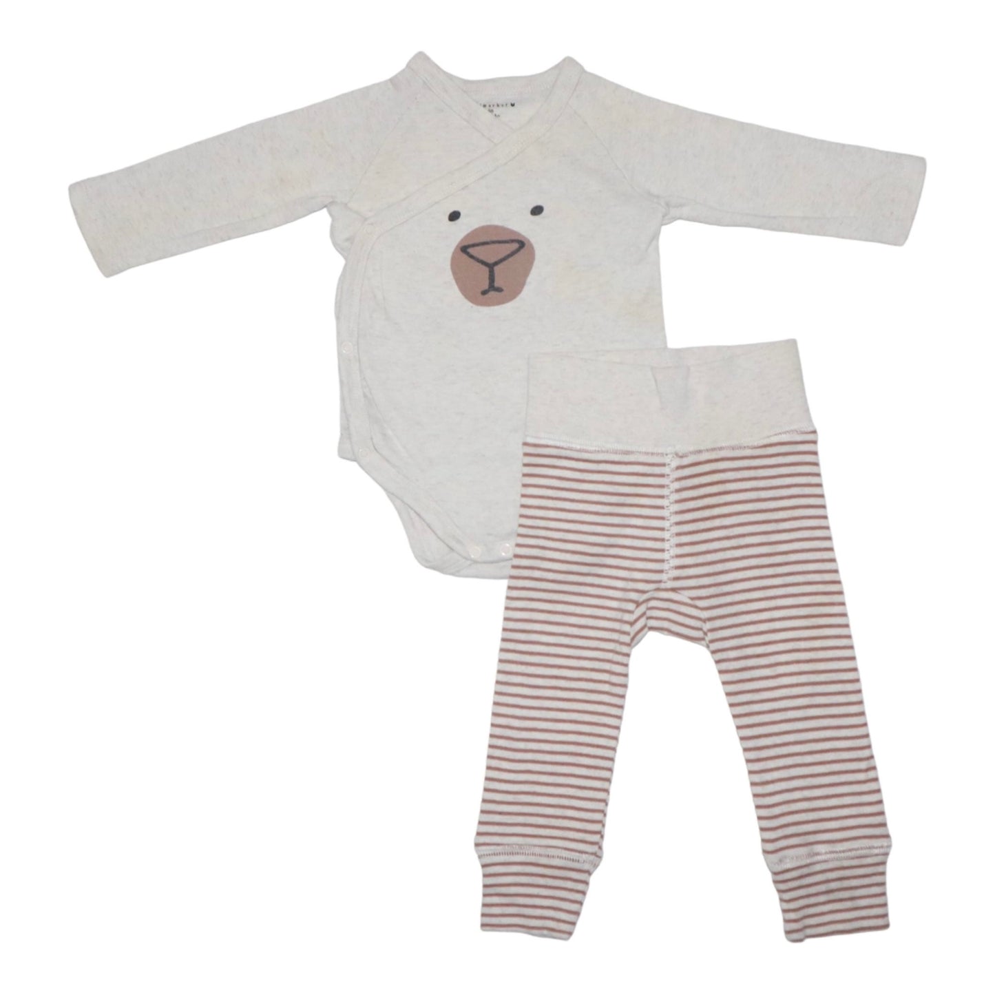 Body & Byxor Matchande set från minimarket - Storlek 68 - Beige & Brun