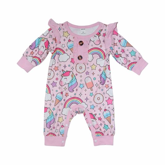Långärmad Jumpsuit/ Byxdress från SHEIN - Storlek 62 - Rosa (Multi)