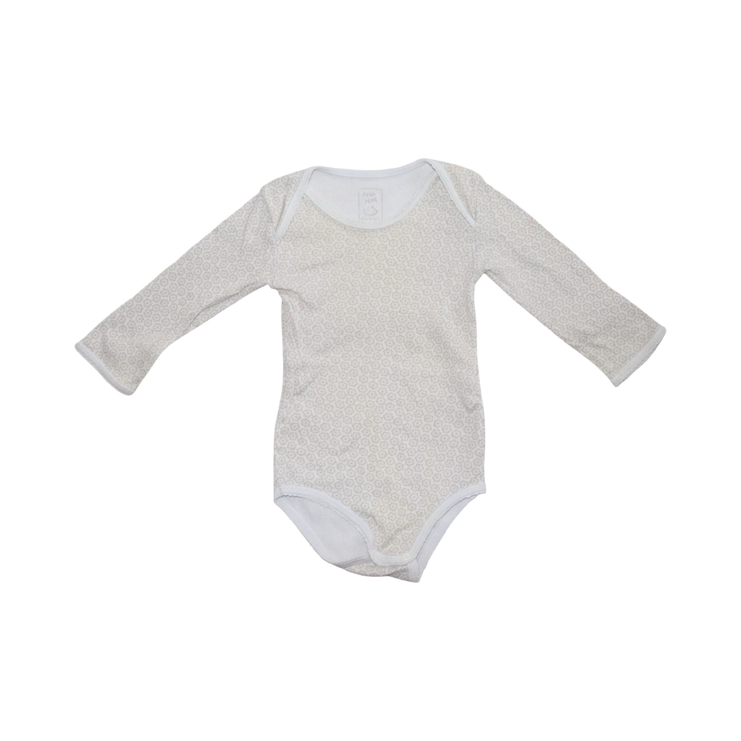 Långärmad Body från NOA NOA - Stolek 74 - Beige & Vit