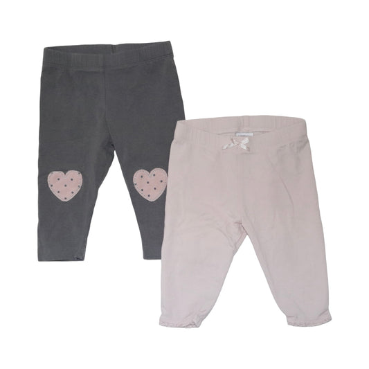 Leggings Byxor (2 Pack) från LINDEX - Storlek 68 - Grå & Ljusrosa