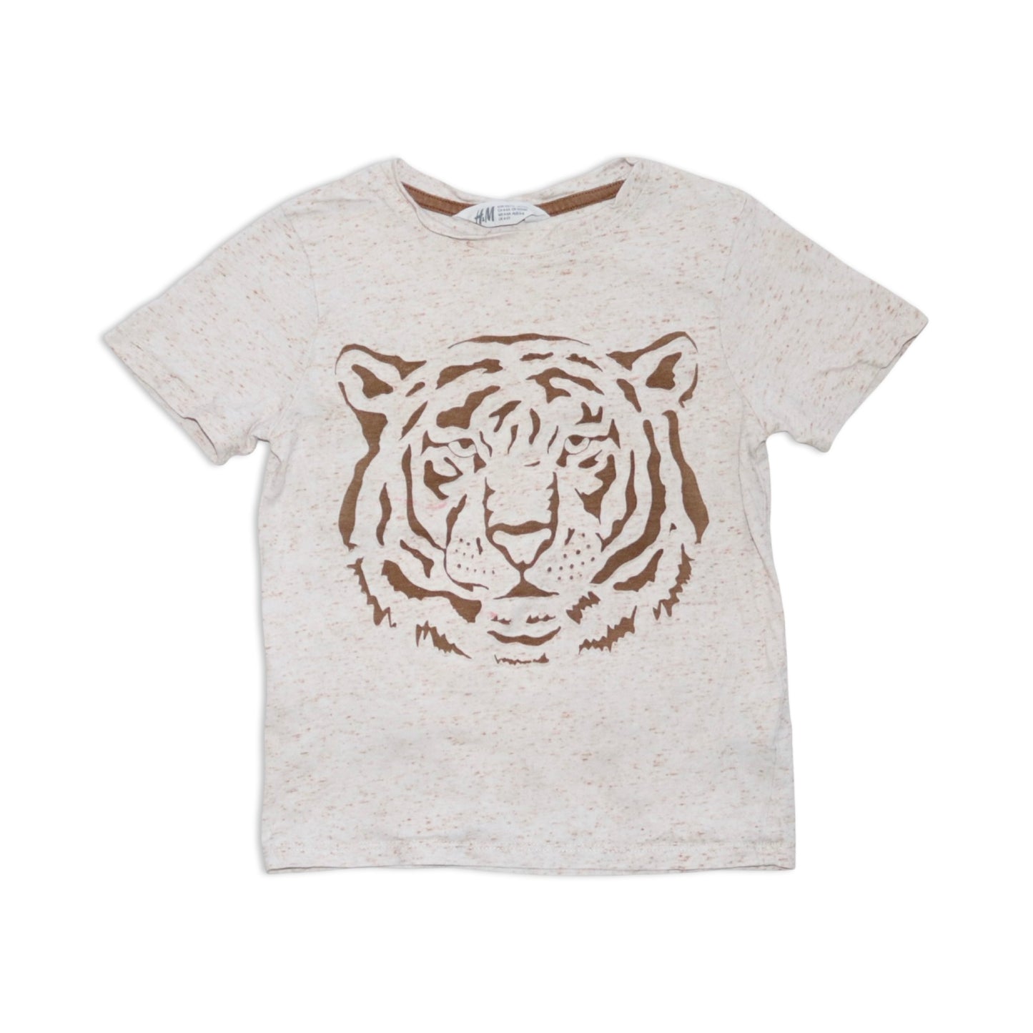 Kortärmad T-shirt från H&M - Storlek 110/116 - Beige & Brun