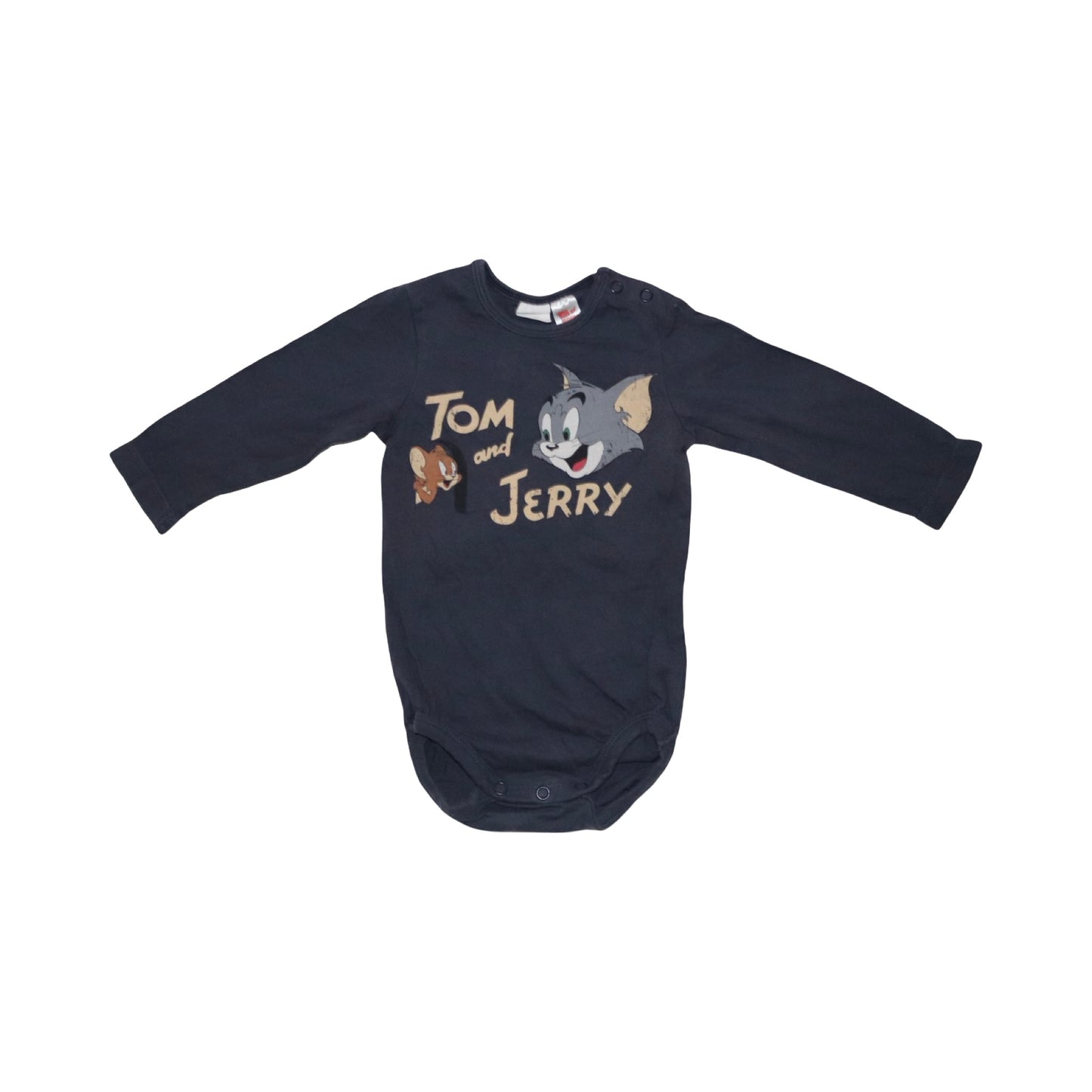 Långärmad Body & Shorts Matchande Set från H&M - Storlek 74 - Marinblå & Grå (Multi)