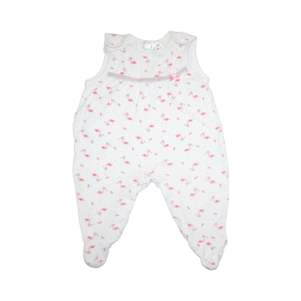 Byxdress/ Jumpsuit från Ergee - Storlek 62 - Vit & Rosa