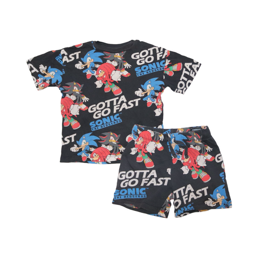 Kortärmad T-shirt & Shorts Matchande Set från H&M - Storlek 104 - Svart (Multi)