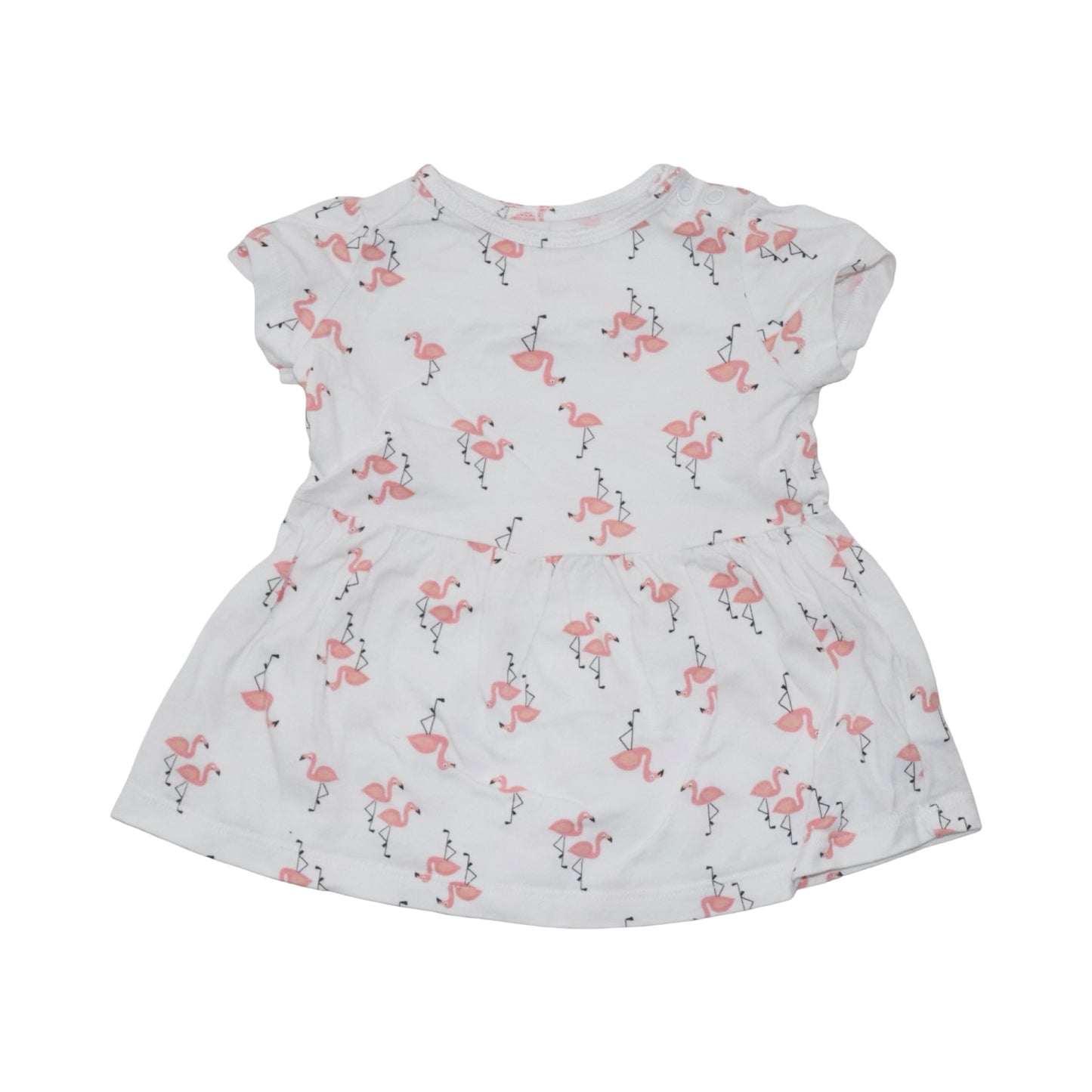 Kortärmad Klänning & Shorts Matchande Set från lupilu - Storlek 62/68 - Vit & Rosa