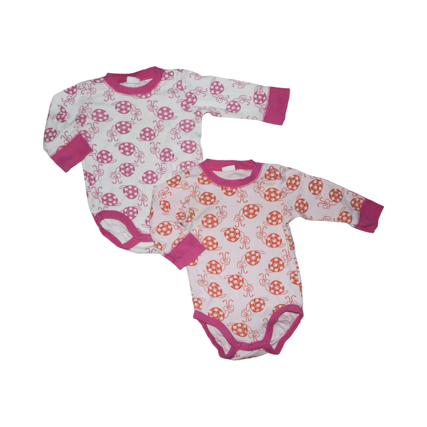 Långärmad Body (2 Pack) från LINDEX - Storlek 74 - Vit & Rosa (Multi)