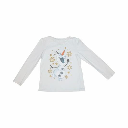 Långärmad T-shirt från Disney FROZEN - Storlek 122 - Vit (Multi)