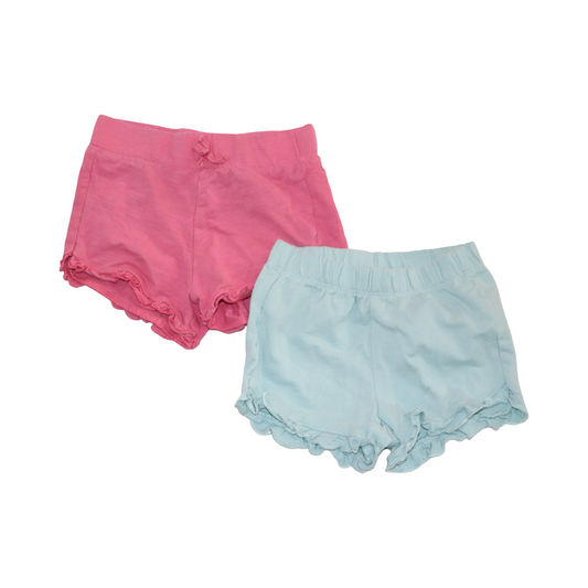 Shorts (2 Pack) frän KappAhl & H&M - Storlek 86/92 - Rosa & Ljusgrön
