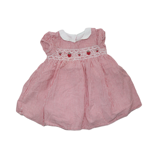 Kortärmad Klänning från next - Storlek 74 - Röd & Vit