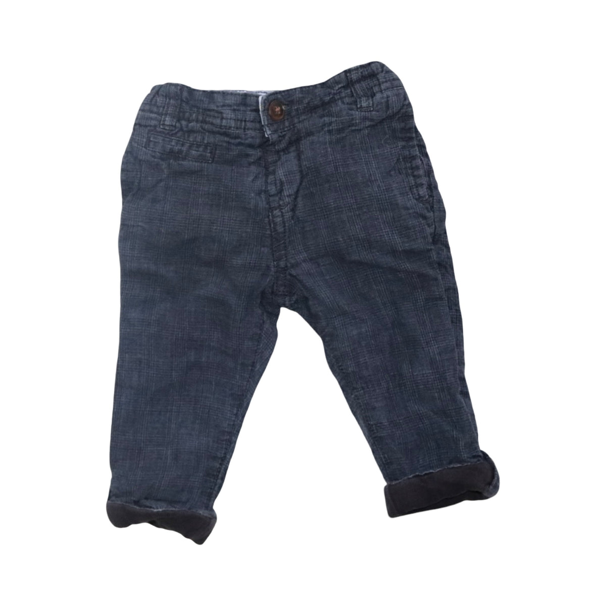 Långärmad Body & Fodrade Byxor Matchande Set från H&M & M&S - Storlek 74 - Mörkblå