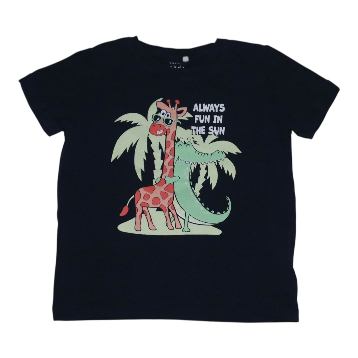 Kortärmad T-shirt från name it - Storlek 98 - Mörkblå