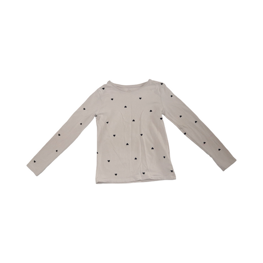 Långärmad T-shirt från H&M - Storlek 122/128 - Beige & Svart