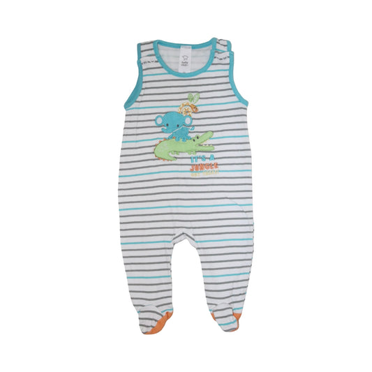 Kortärmad Jumpsuit/ Byxdress från baby club - Storlek 68 - Vit (Multi)