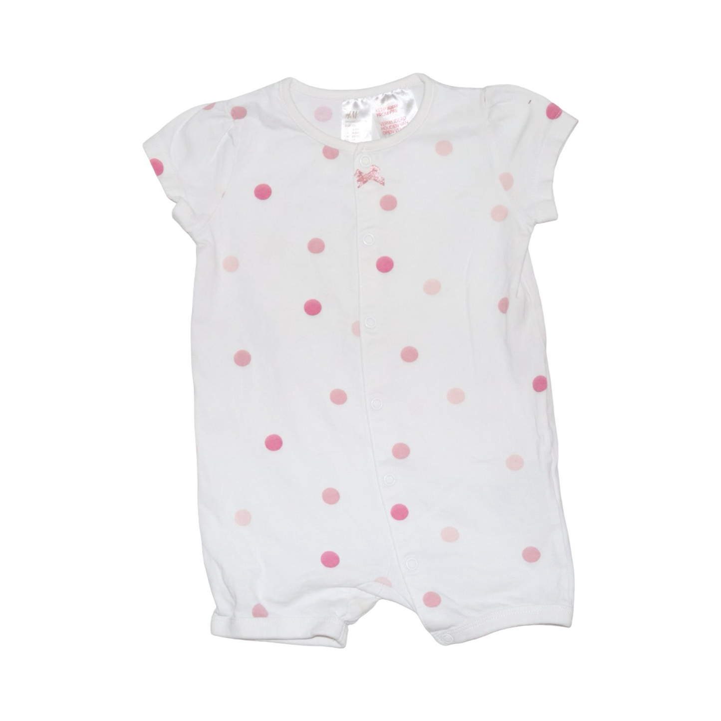 Kortärmad Pyjamas från H&M - Storlek 68 - Vit & Rosa
