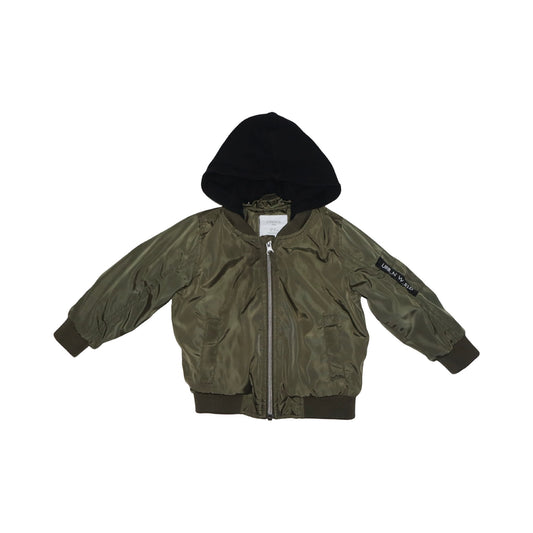 Bomberjacka med huva från LINDEX - Storlek 92 - Grön & Svart
