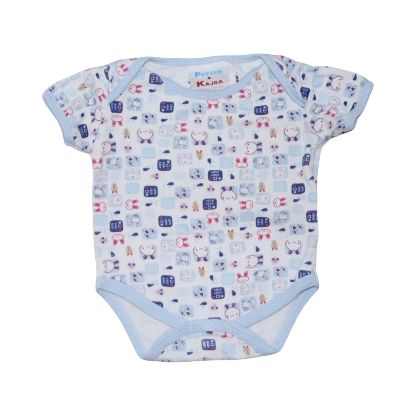 Kortärmad Body (2 Pack) från PETTER & KAJSA & Fox & bunny - Storlek 68 - Ljusblå (Multi)