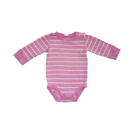 Långärmad Body från LINDEX - Storlek 74 - Rosa & Vit