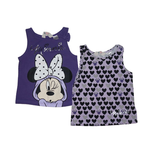 Linne (2 Pack) från H&M & DISNEY - Storlek 98/104 - Lila & Vit (Multi)