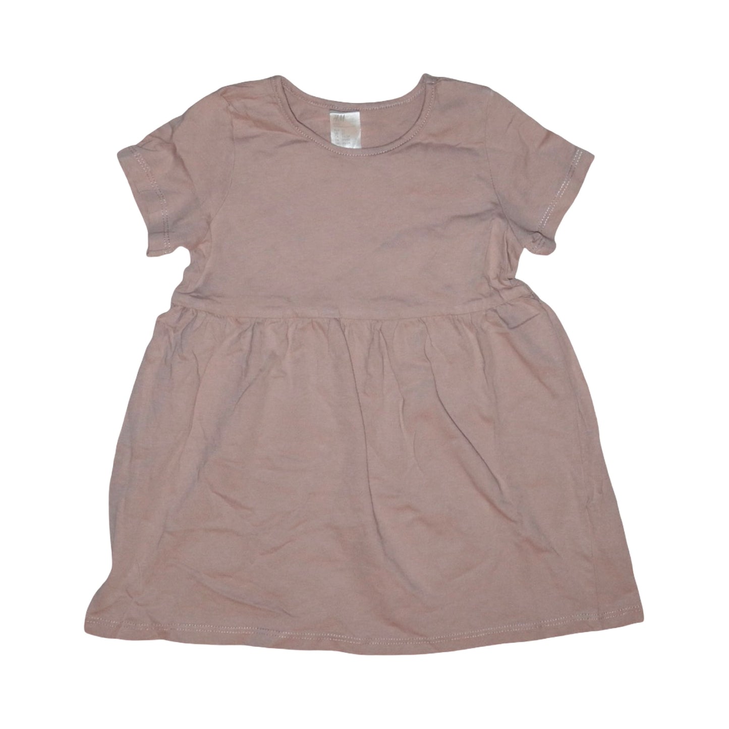 Kortärmad Klänning & Byxor Matchande Set från H&M Storlek 92 - Rosa & Vit