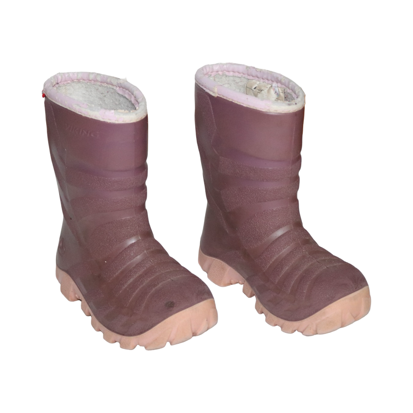 Fodrade Gummistövlar från VIKING - Storlek 26 (Innermått 17.5cm) - Lila & Ljusrosa