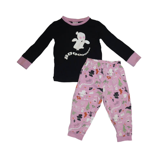 Pyjamas Tröja & Byxor Matchande Set från KappAhI - Storlek 86/92 - Rosa & Svart (Multi)