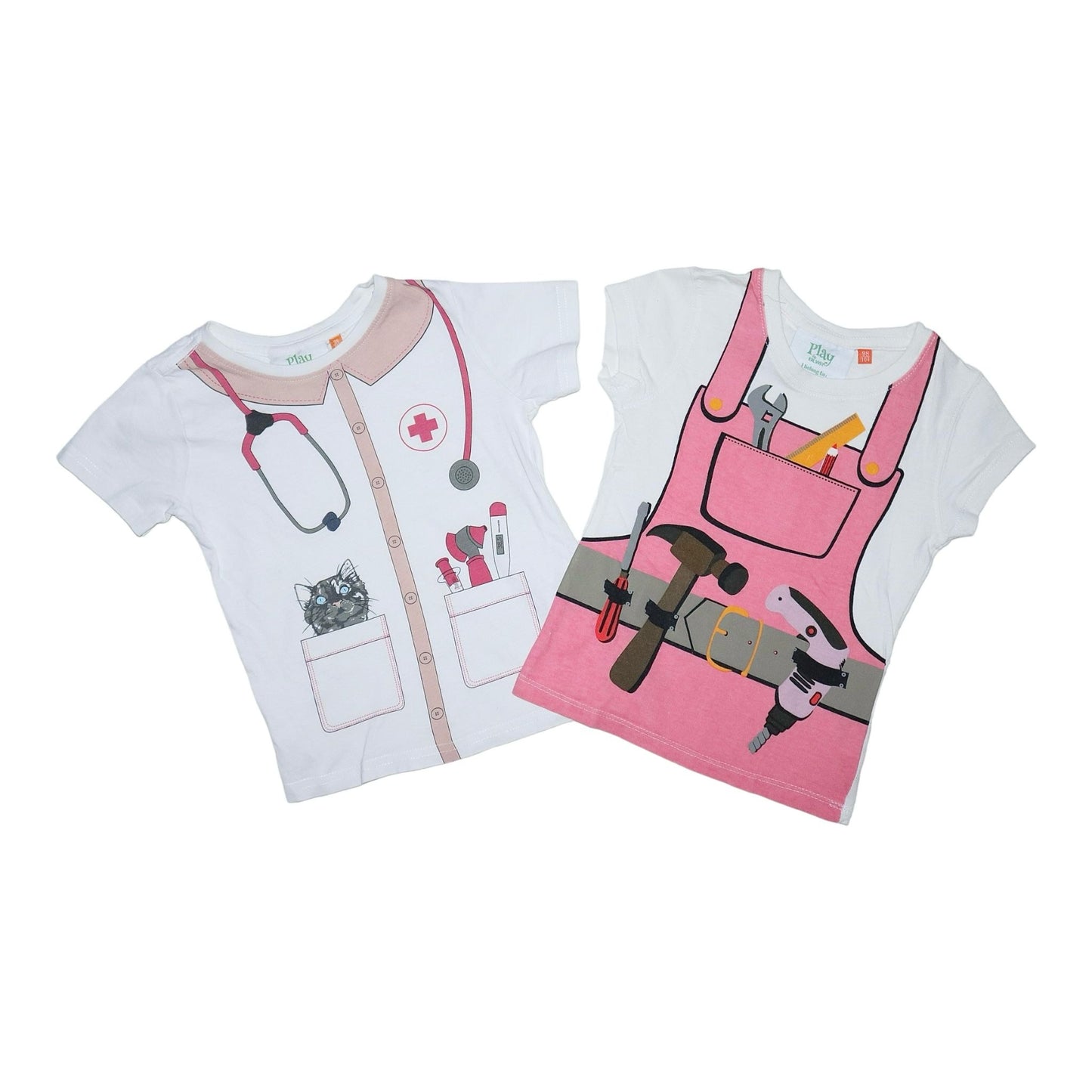 T-shirt (2 Pack) från Play in BLWR - Storlek 98/104 - Vit & Rosa