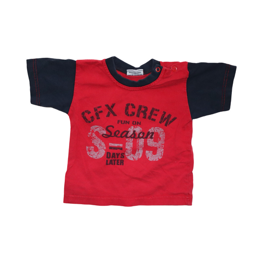 Kortärmad T-shirt från tip-top - Storlek 80 - Röd & Svart (Multi)