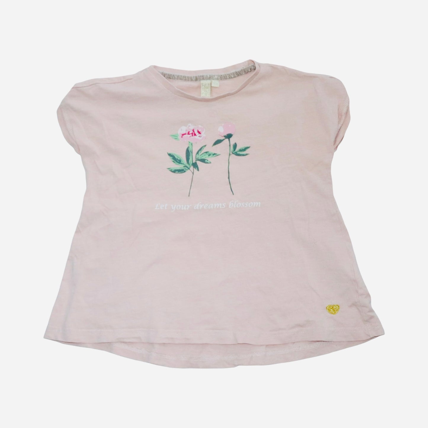 Kortärmad T-shirt från DREAMS - Storlek 110 - Ljusrosa & Grön