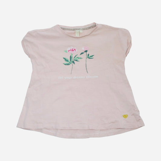 Kortärmad T-shirt från DREAMS - Storlek 110 - Ljusrosa & Grön