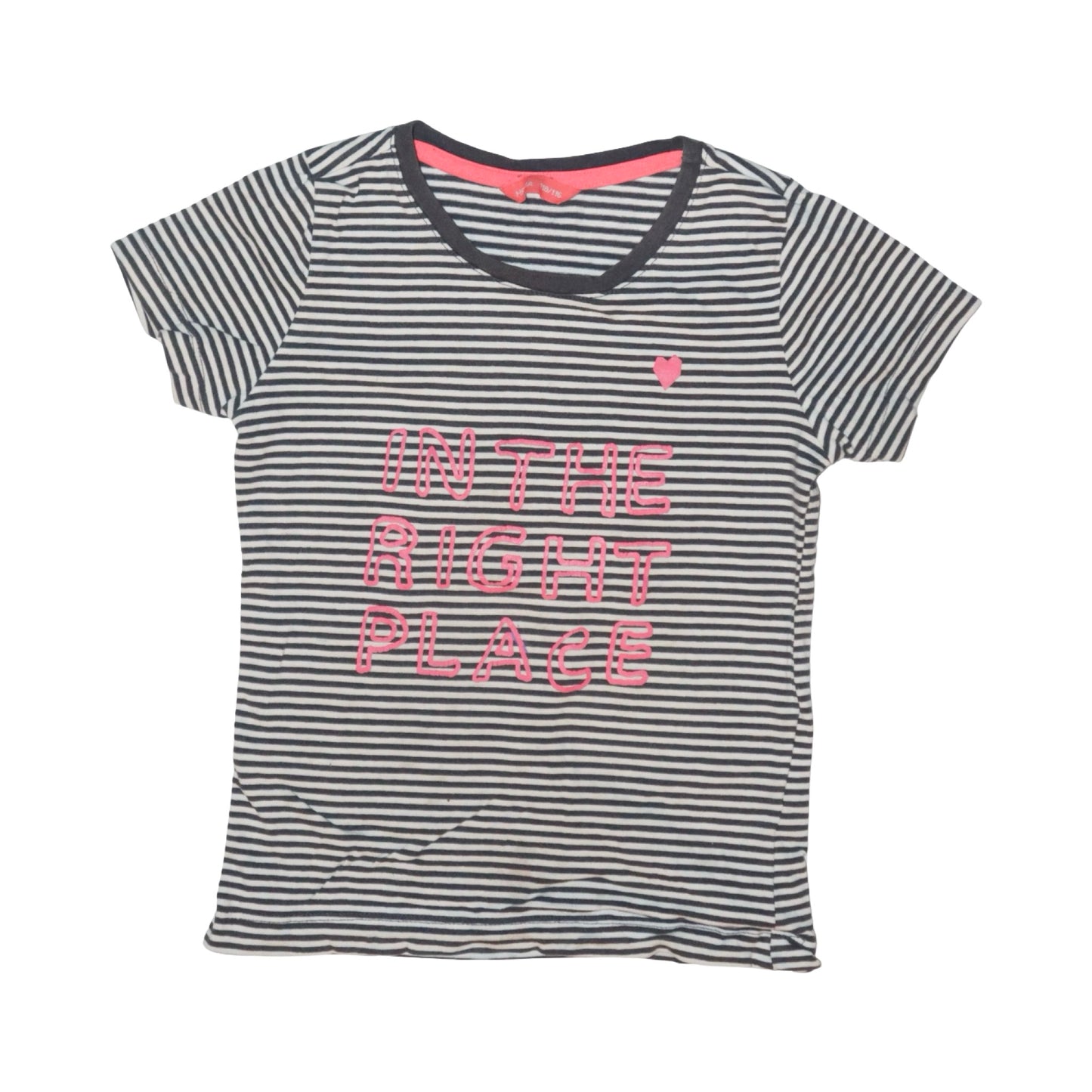 Kortärmad T-shirt från HEMA - Storlek 110/116 - Vit & Svart (Multi)