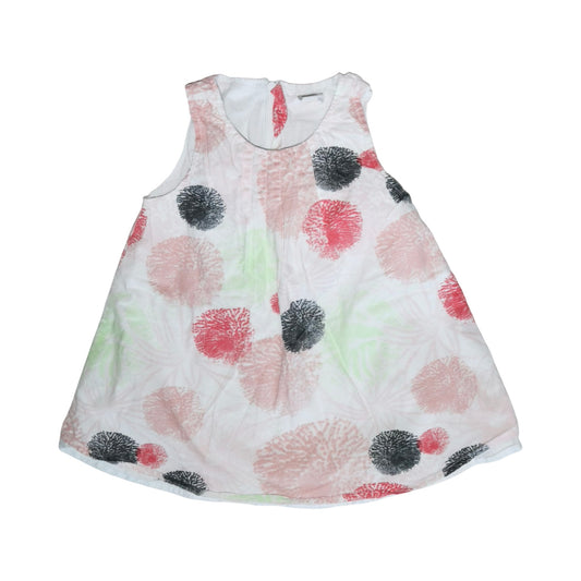 Linne Klänning från name it - Storlek 80 - Vit & Rosa (Multi)