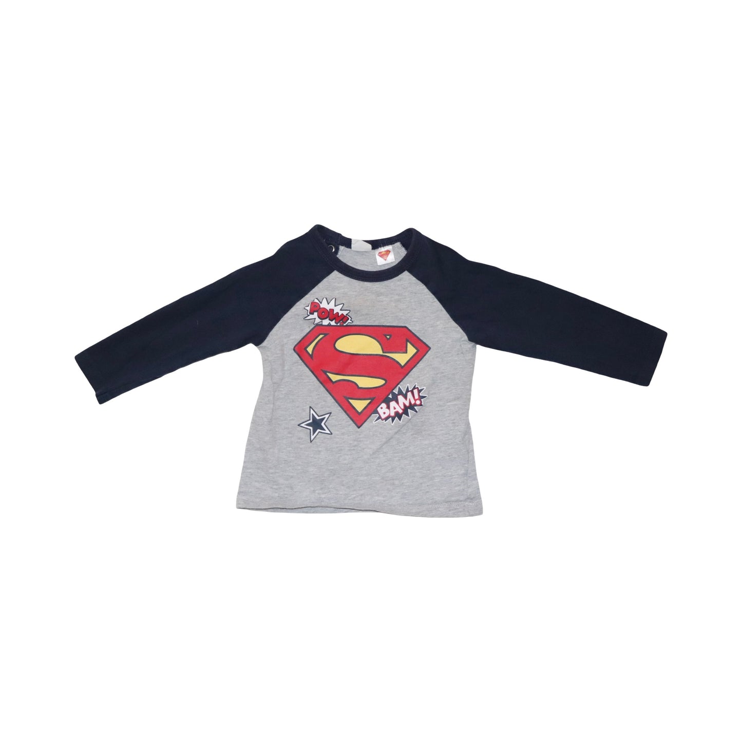 Långärmad T-shirt från H&M - Storlek 80 - Grå & Mörkblå (Multi)