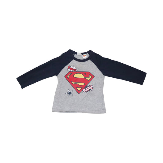 Långärmad T-shirt från H&M - Storlek 80 - Grå & Mörkblå (Multi)