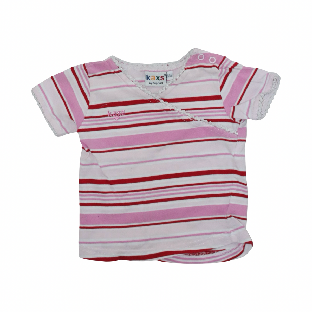 Kortärmad T-shirt från KappAhl - Storlek 62/68 - Vit & Rosa