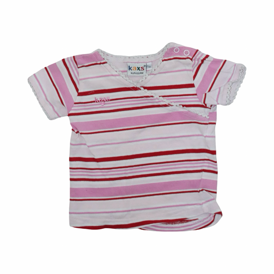 Kortärmad T-shirt från KappAhl - Storlek 62/68 - Vit & Rosa