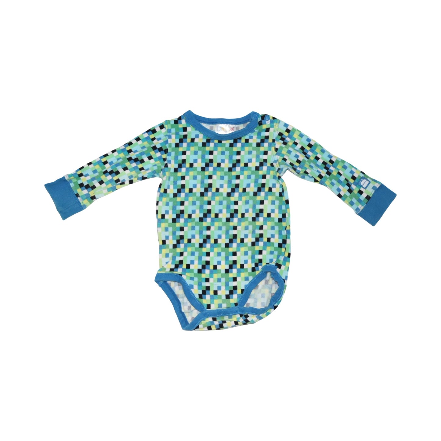 Långärmad Body & Byxor Matchande Set från Kaxs & mywear - Storlek 74 - Grön & Blå (Multi)