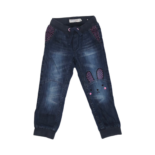 Jeans Byxor från DETROIT by LINDEX - Storlek 110 - Mörkblå & Rosa