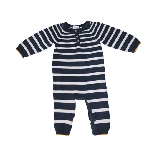 Långärmad Jumpsuit/ Byxdress från name it - Storlek 68 - Svart & Vit
