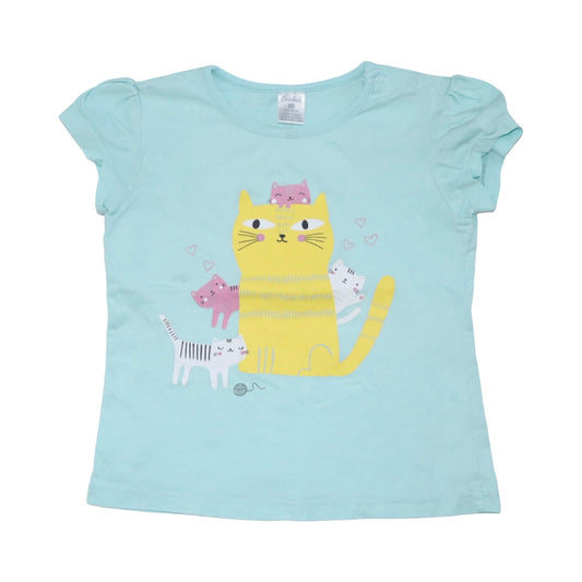 Kortärmad T-shirt från Crockid - Storlek 86 - Ljusgrön & Gul