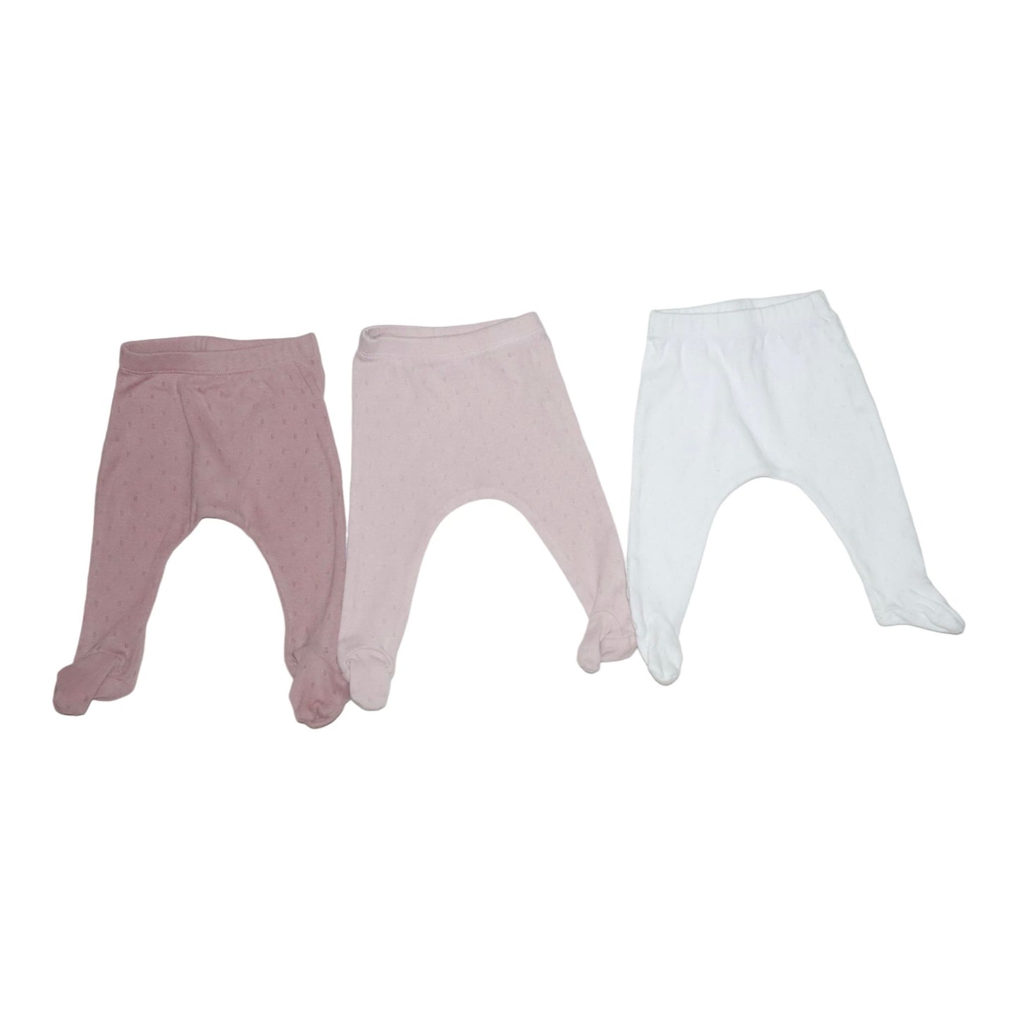 Byxor med fot (3 Pack) från ZARA - Storlek 56 - Rosa & Vit