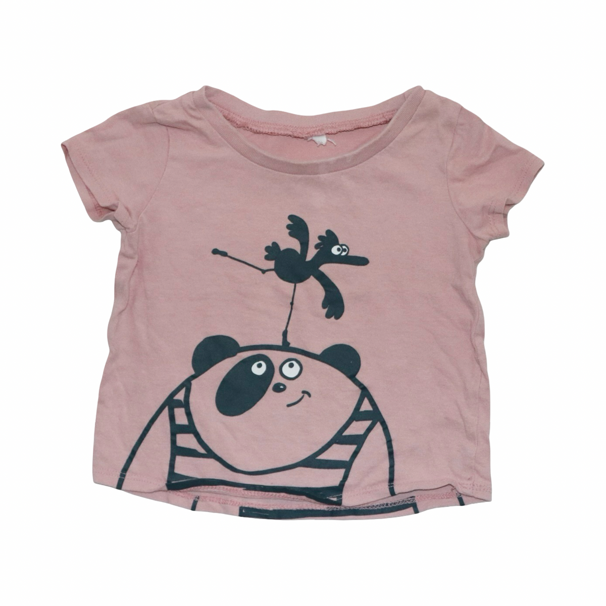 Kortärmad T-shirt - Storlek 68 - Ljusrosa & Svart