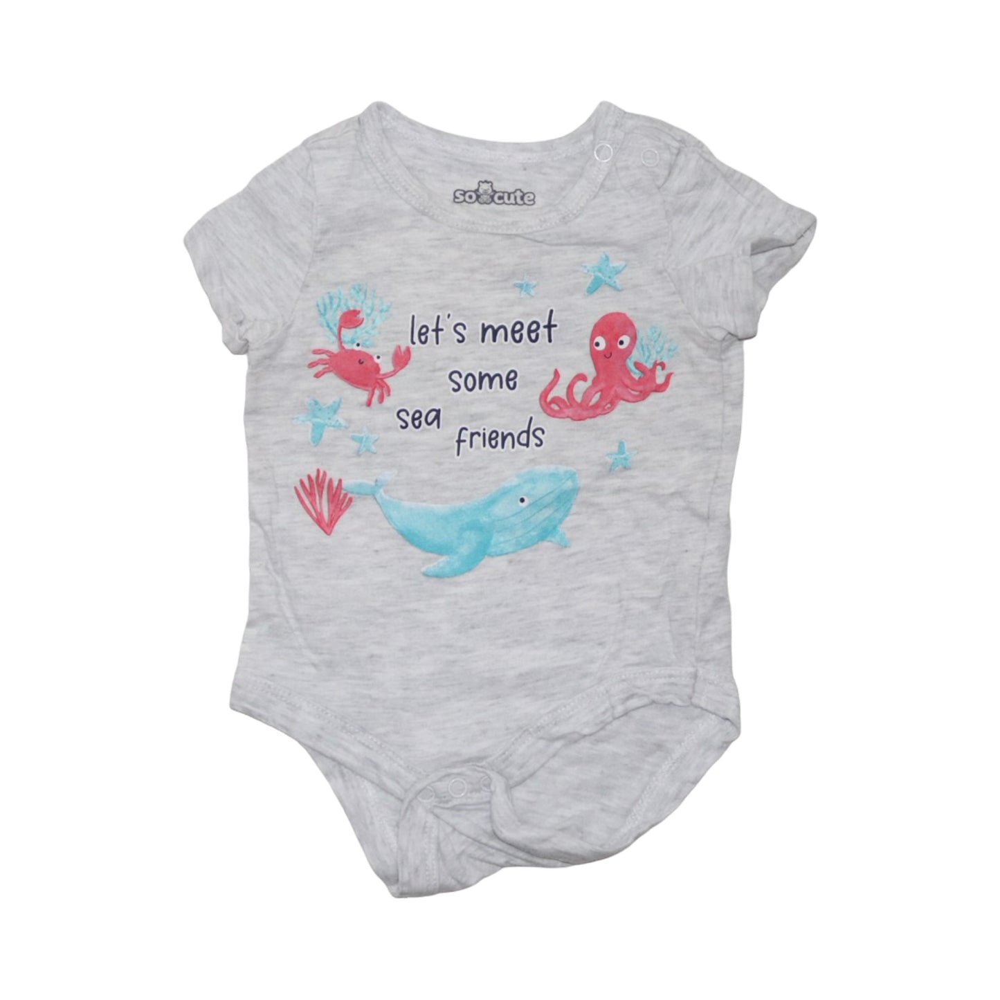 Kortärmad Body (3 Pack) från So cute & H&M - Storlek 68 - Ljusblå & Grå (Multi)