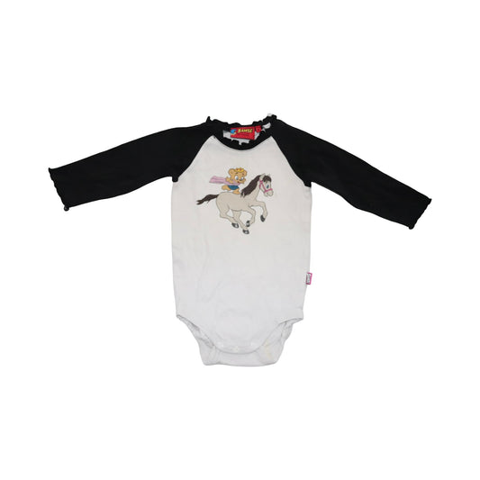 BAMSE Långärmad Body från LINDEX - Storlek 74 - Svart & Vit (Multi)