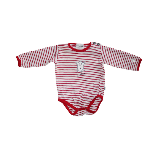 Långärmad Body från Laban - Storlek 70 - Röd & Vit