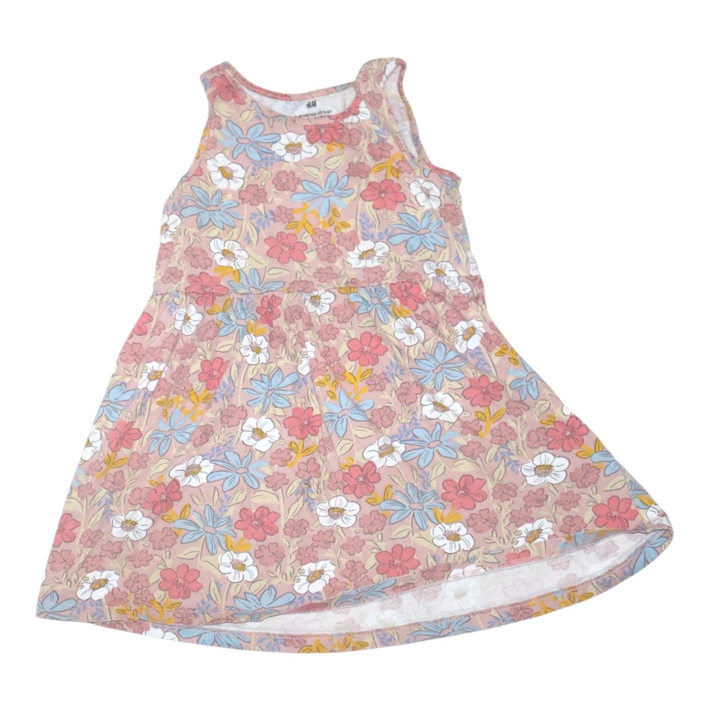 Linne Klänning från H&M - Storlek 98/104 - Rosa (Multi)